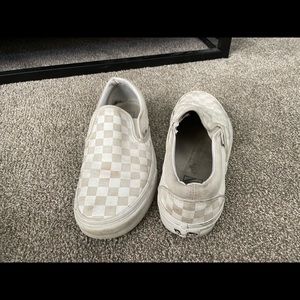 Vans white checkered